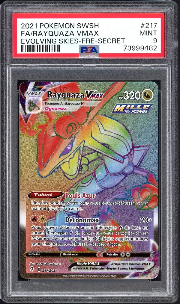 PSA 9 Rayquaza VMax Rainbow