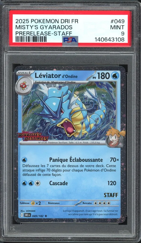 PSA 9 Léviator d'Ondine Prerelease Staff