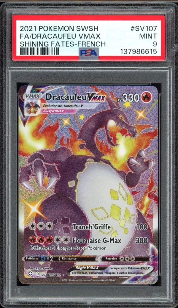 PSA 9 Dracaufeu VMax Shiny