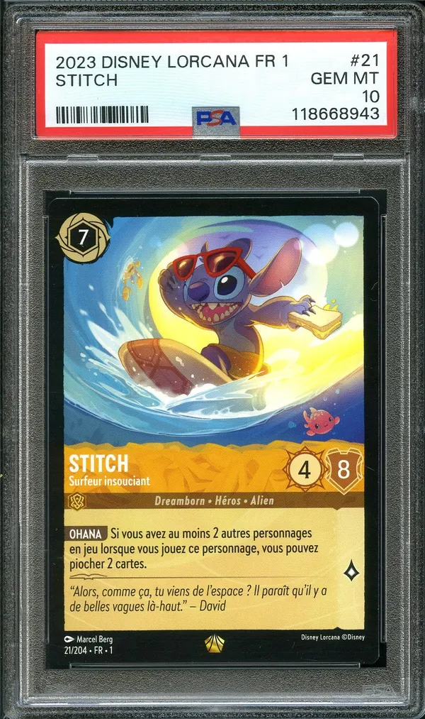 PSA 10 Stitch Surfeur Insouciant