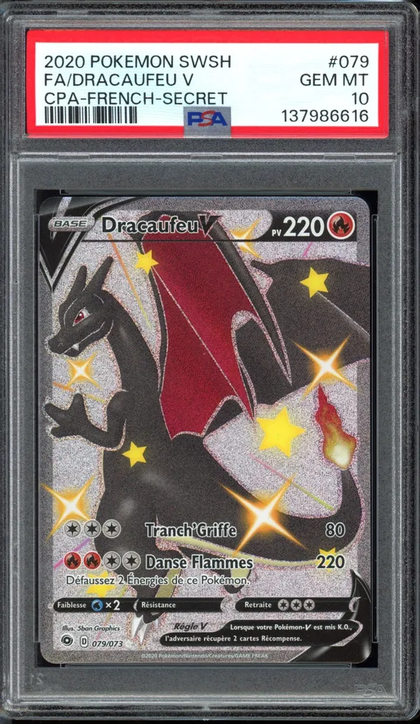 PSA 10 Dracaufeu V Shiny
