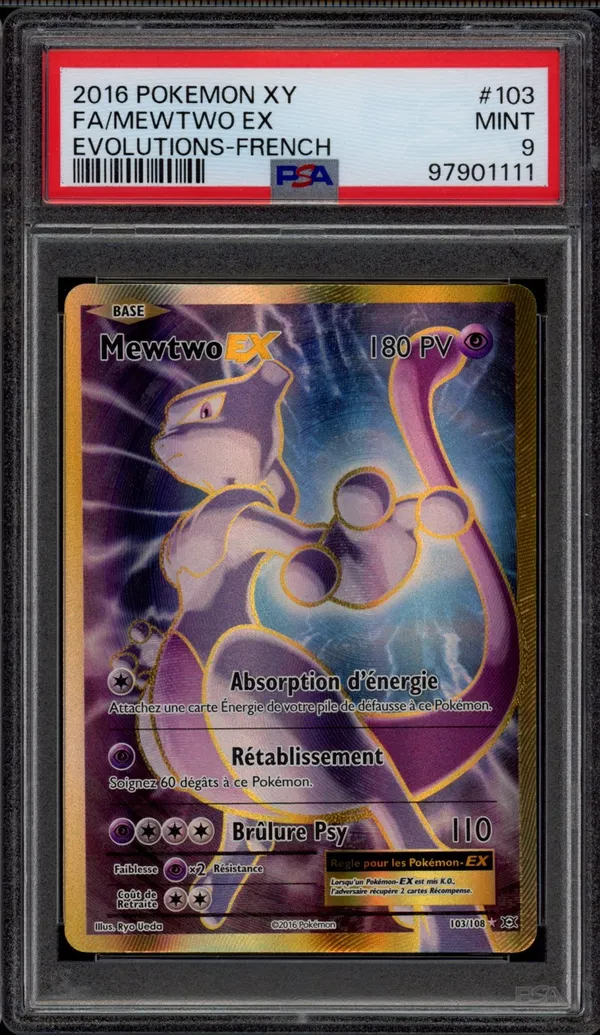 PSA 9 Mewtwo Ex Gold