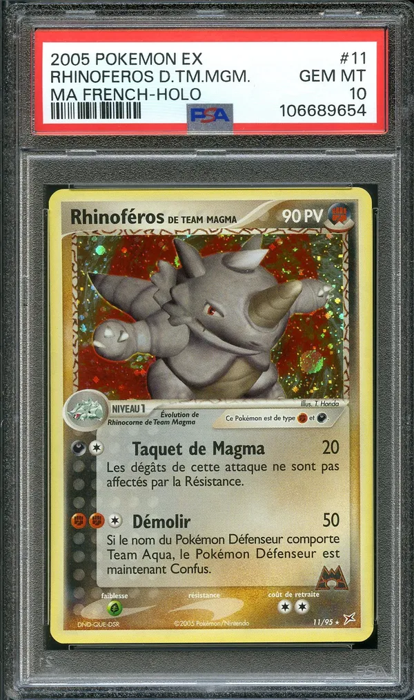 PSA 10 Rhinoféros de Team Magma Holo