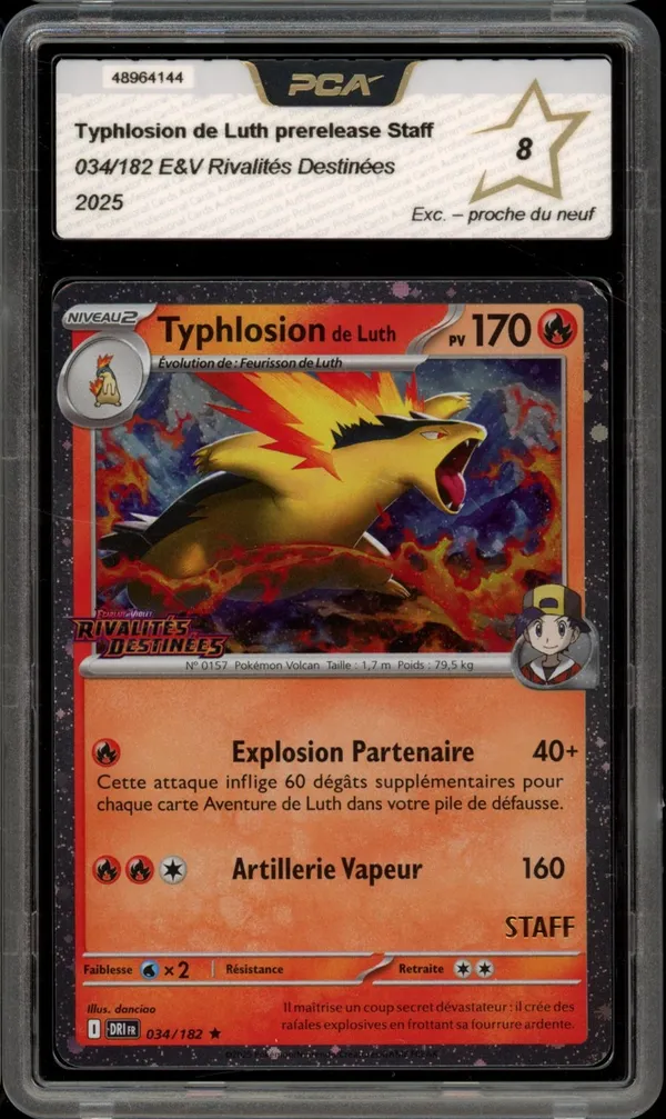PCA 8 Typhlosion de Luth Holo Prerelease Staff