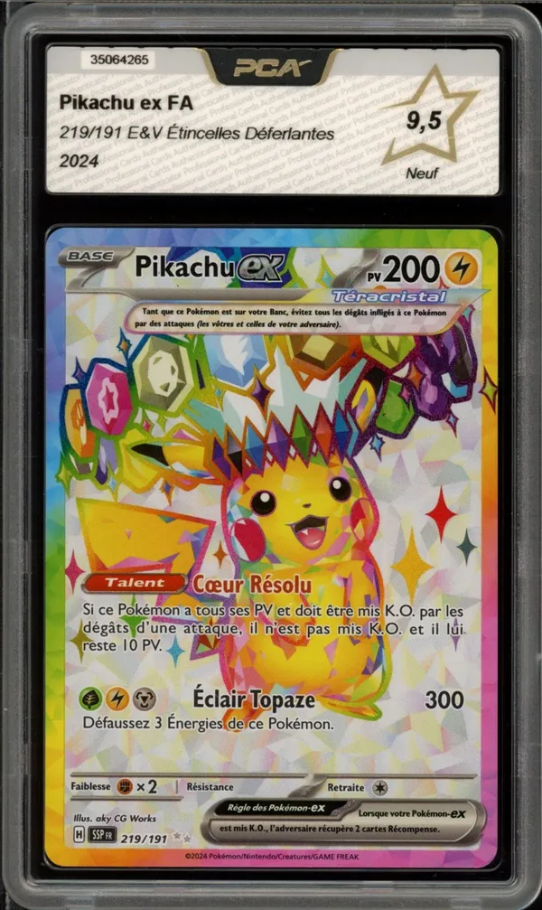 PCA 9.5 Pikachu Ex