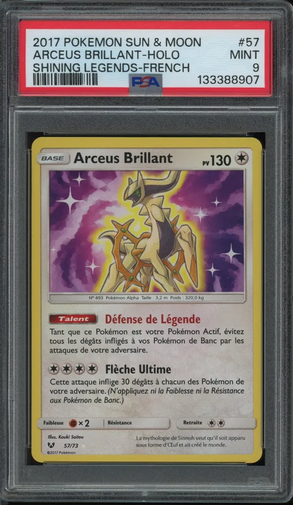 PSA 9 Arceus Brillant