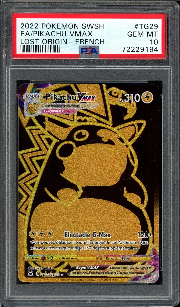 PSA 10 Pikachu VMax Gold - #TG29/TG30 - Origine Perdue - Epe et Bouclier -  Unlimited