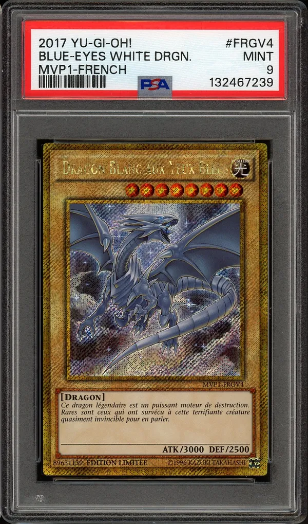PSA 9 Dragon Blanc aux Yeux Bleus