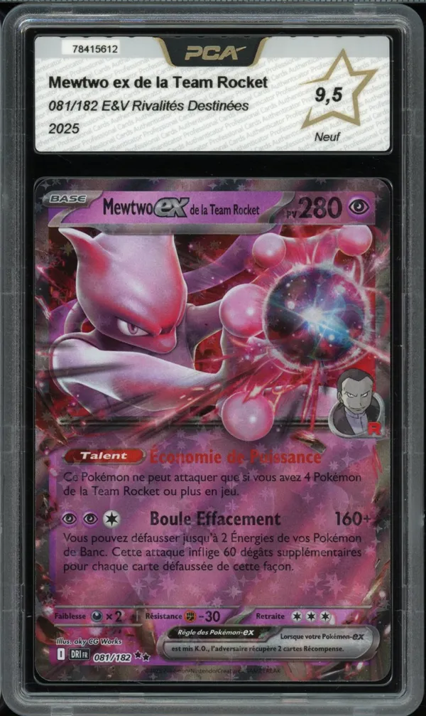 PCA 9.5 Mewtwo Ex de la Team Rocket