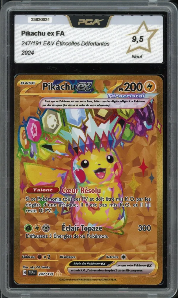 PCA 9.5 Pikachu Ex Gold