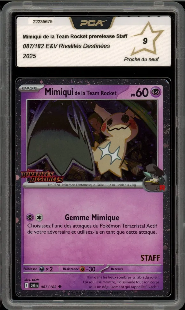 PCA 9 Mimiqui de la Team Rocket Holo Prerelease Staff