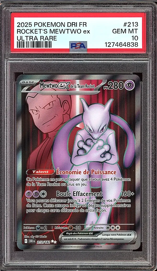 PSA 10 Mewtwo Ex de la Team Rocket
