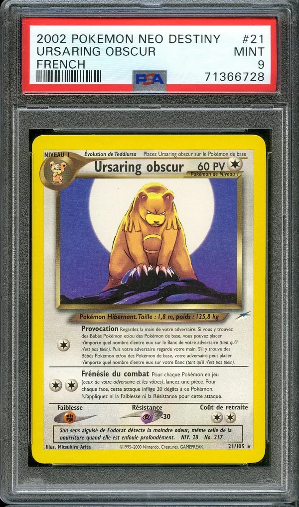 PSA 9 Ursaring Obscur