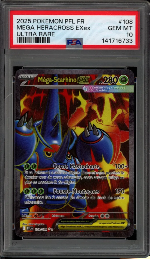 PSA 10 Méga-Scarhino Ex