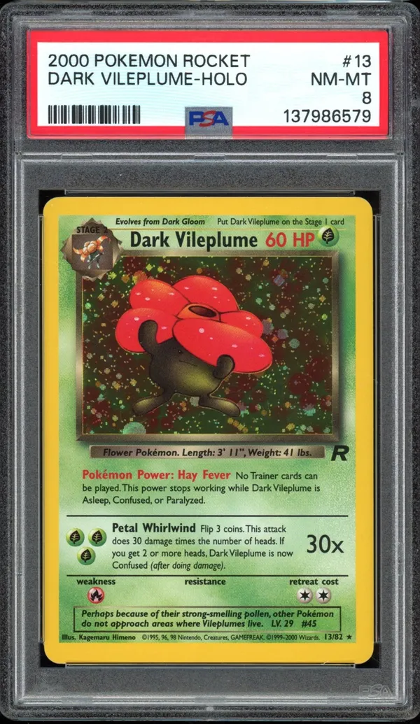 PSA 8 Dark Vileplume Holo