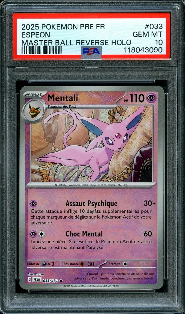 PSA 10 Mentali Reverse Master Ball