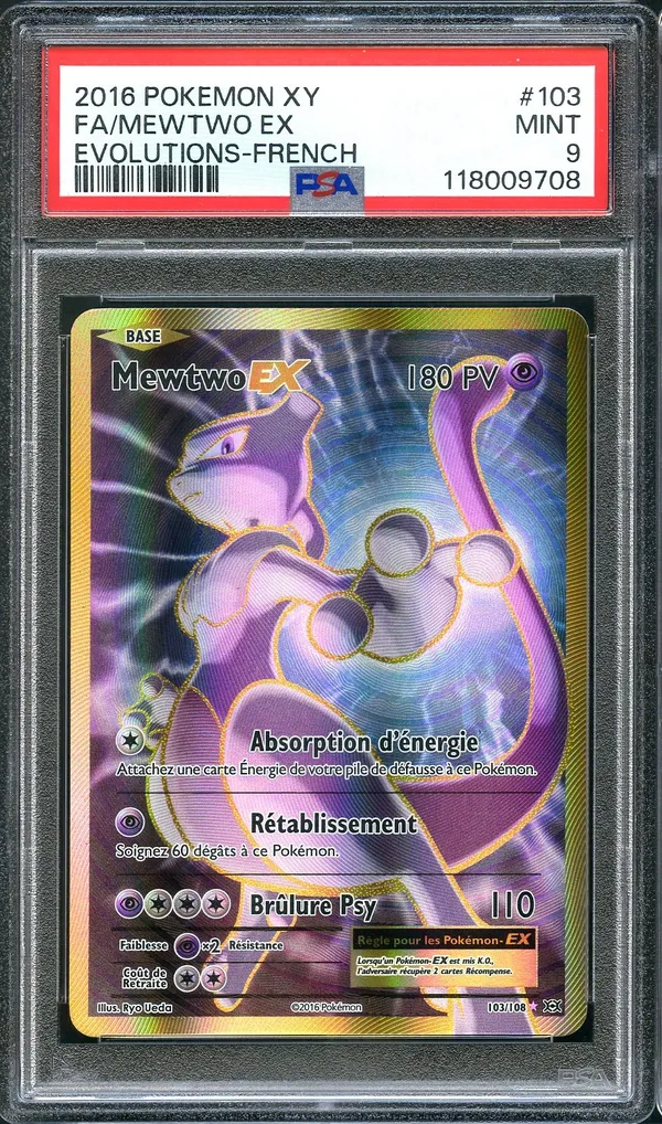 PSA 9 Mewtwo Ex Gold