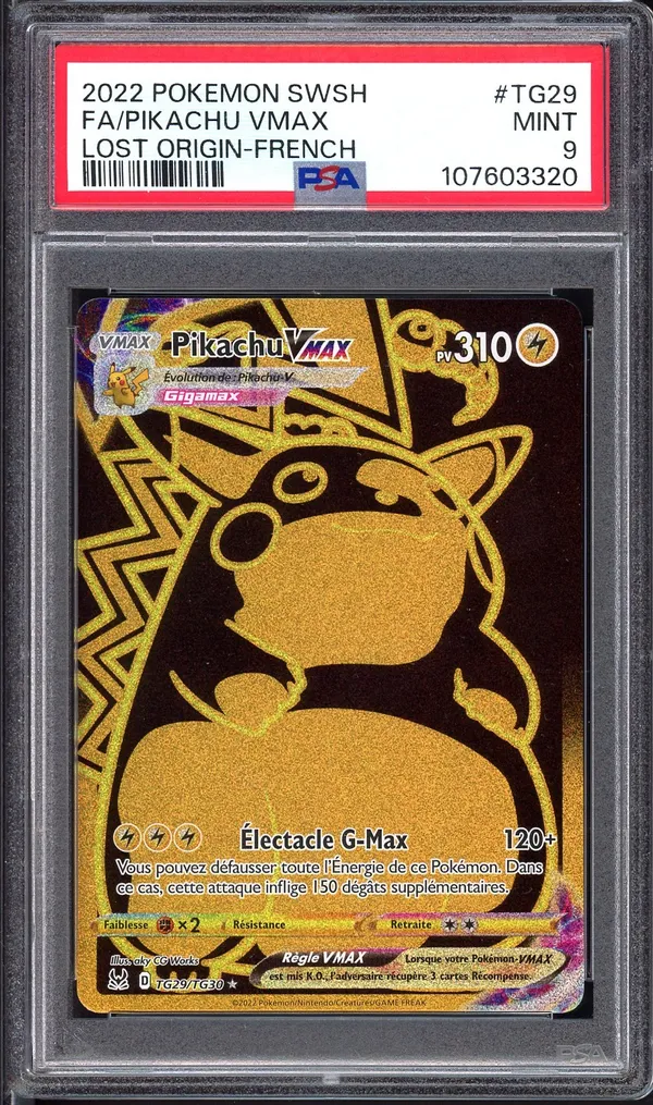 PSA 9 Pikachu VMax Gold