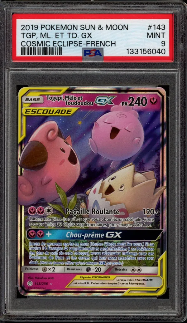 PSA 9 Togepi, Mélo et Toudoudou Gx