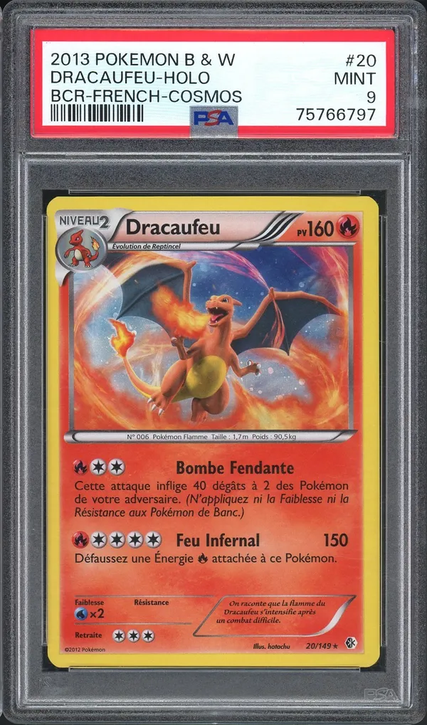PSA 9 Dracaufeu Holo
