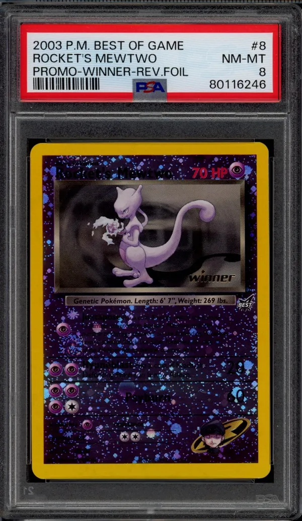 PSA 8 Rocket's Mewtwo Reverse