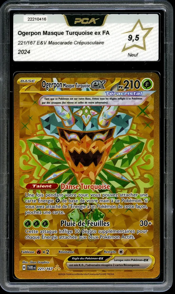 PCA 9.5 Ogerpon Masque Turquoise Ex Gold