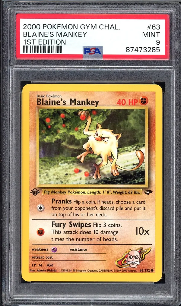 PSA 9 Blaine's Mankey