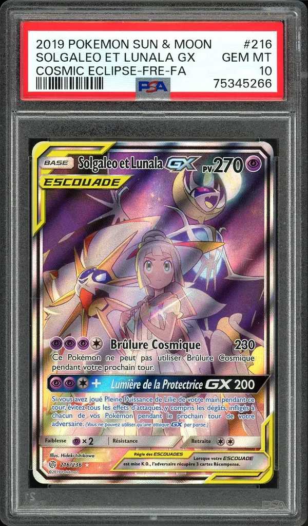 PSA 10 Solgaleo et Lunala Gx