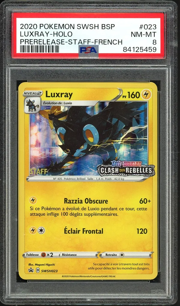 PSA 8 Luxray Holo Prerelease Staff