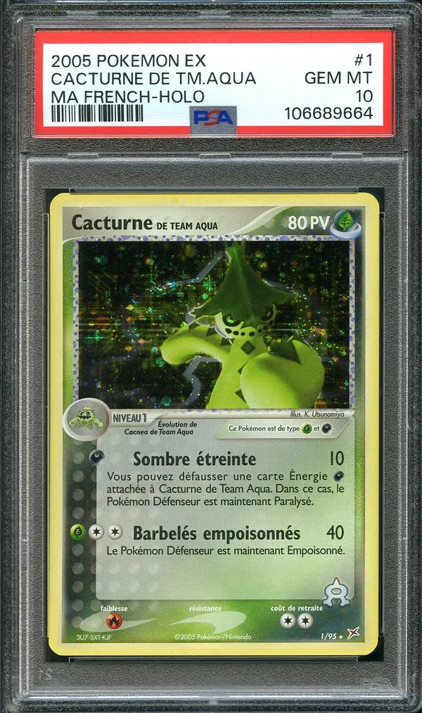 PSA 10 Cacturne de Team Aqua Holo