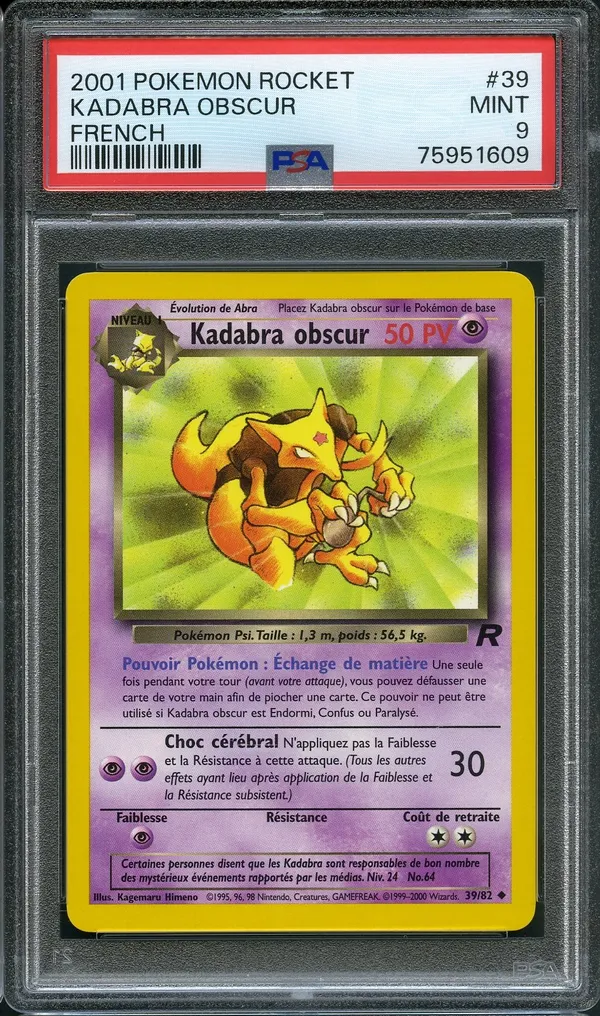 PSA 9 Kadabra Obscur