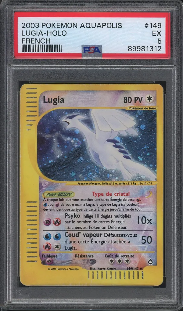 PSA 5 Lugia Crystal Holo