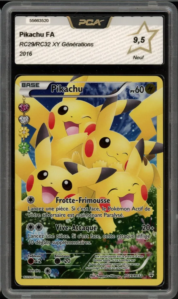 PSA 9 Pikachu - #60/64 - Jungle - Wizards - Edition 1