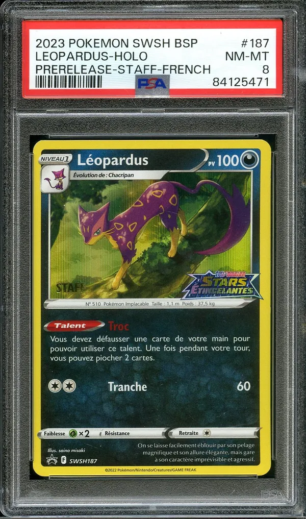 PSA 8 Léopardus Prerelease Staff