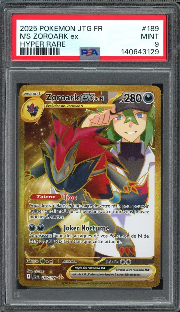 PSA 9 Zoroark Ex de N Gold