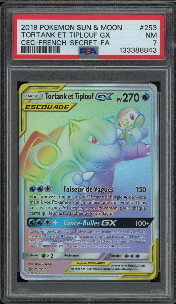 PSA 7 Tortank et Tiplouf Gx Rainbow