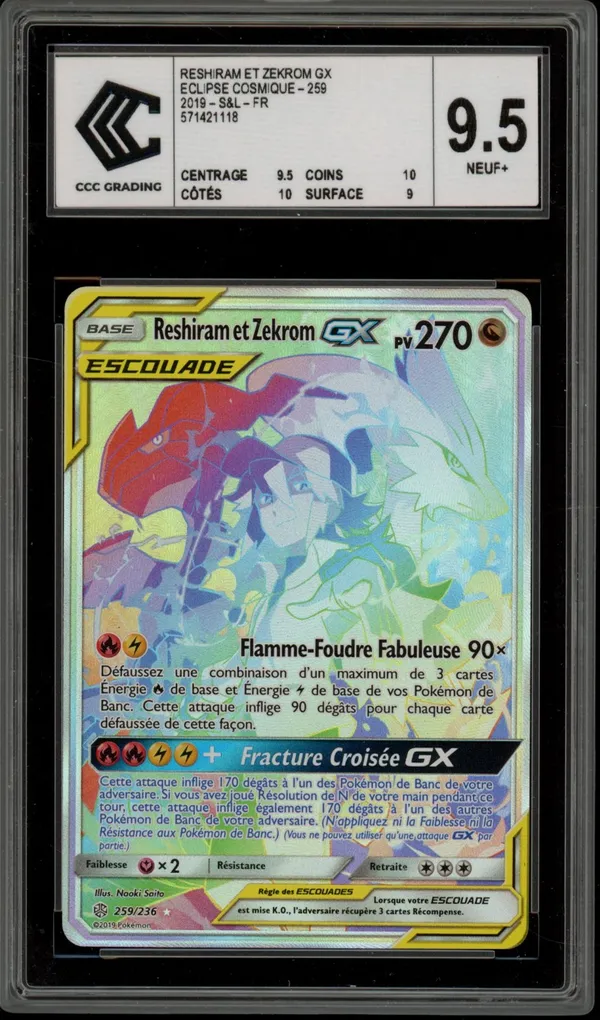 CCC 9.5 Reshiram et Zekrom Gx Rainbow