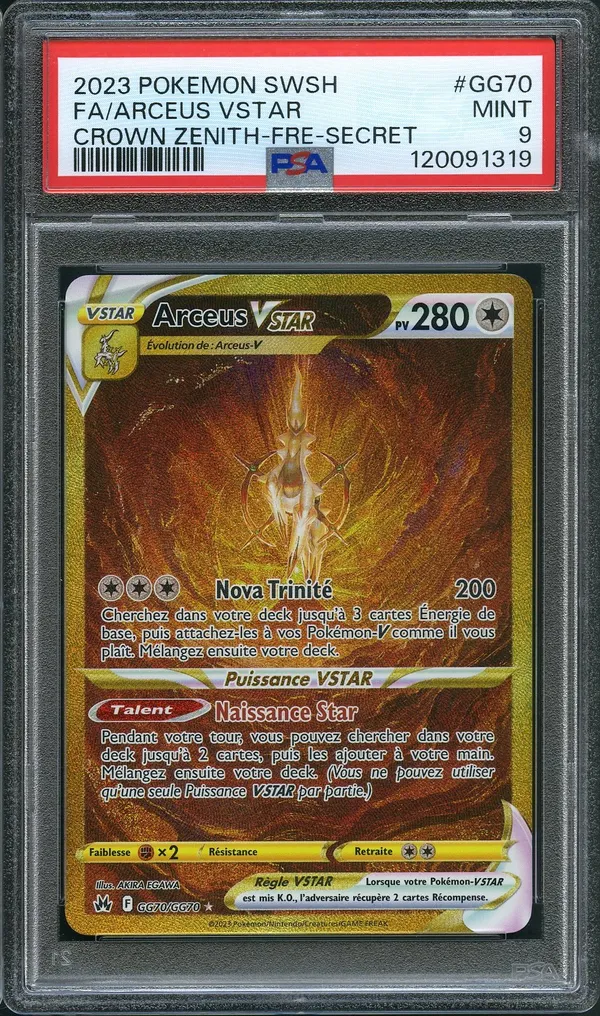 PSA 9 Arceus VStar Gold