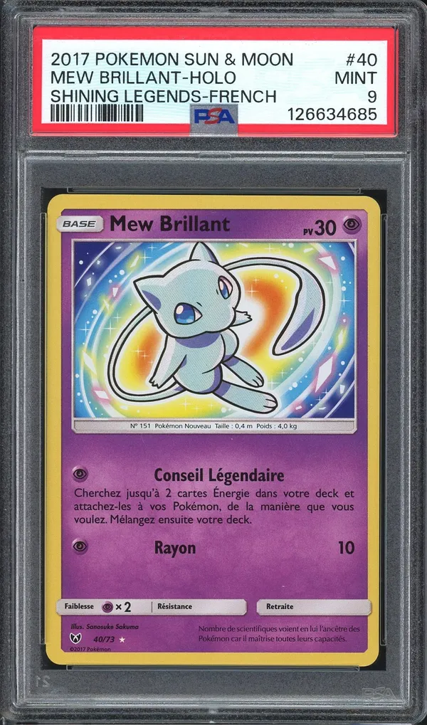 PSA 9 Mew Brillant