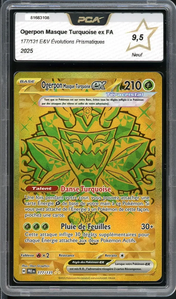 PCA 9.5 Ogerpon Masque Turquoise Ex Gold