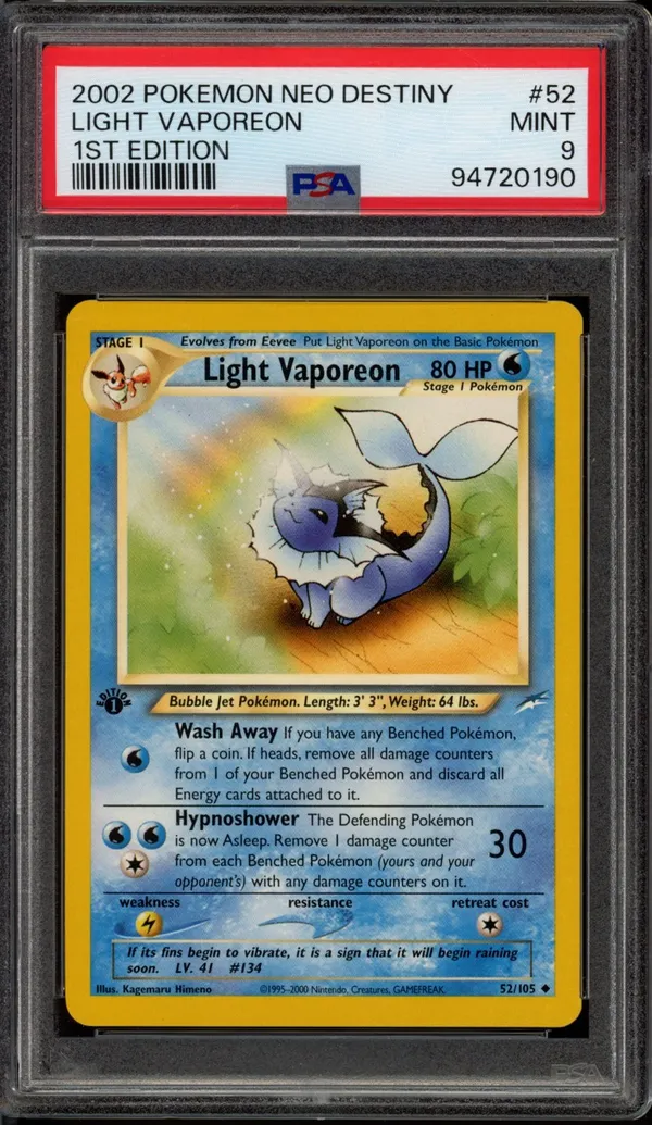 PSA 9 Light Vaporeon