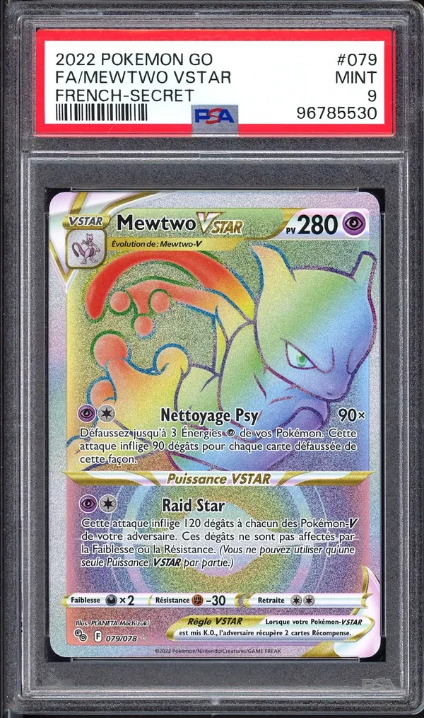 PSA 9 Mewtwo VStar Rainbow