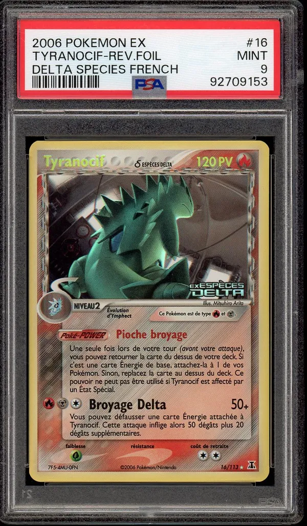 PSA 9 Tyranocif Holo Reverse