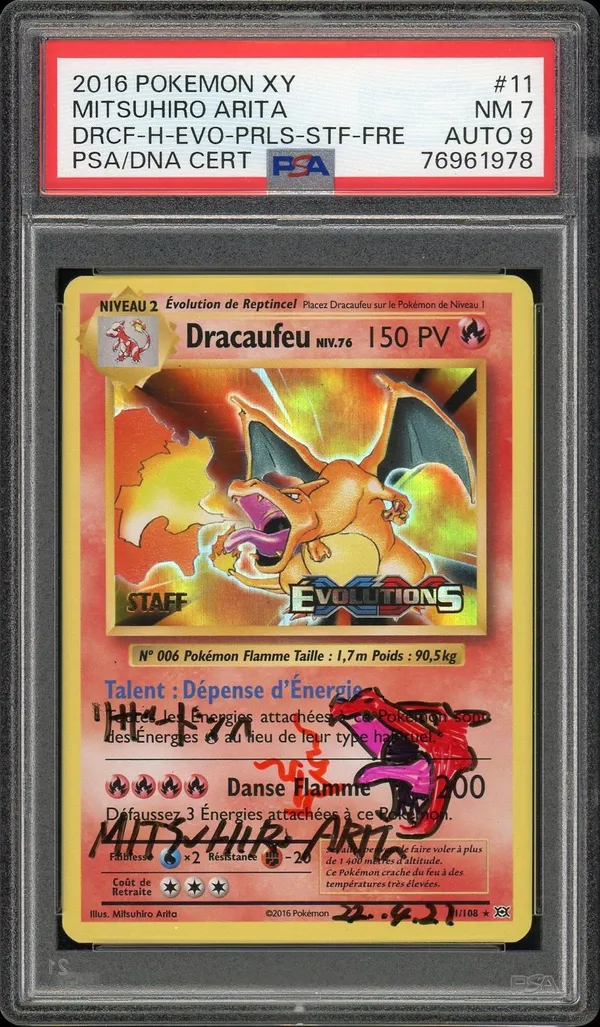PSA 7 Dracaufeu Holo Staff