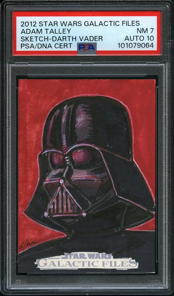 PSA 7 Darth Vader Sketch by Adam Talley