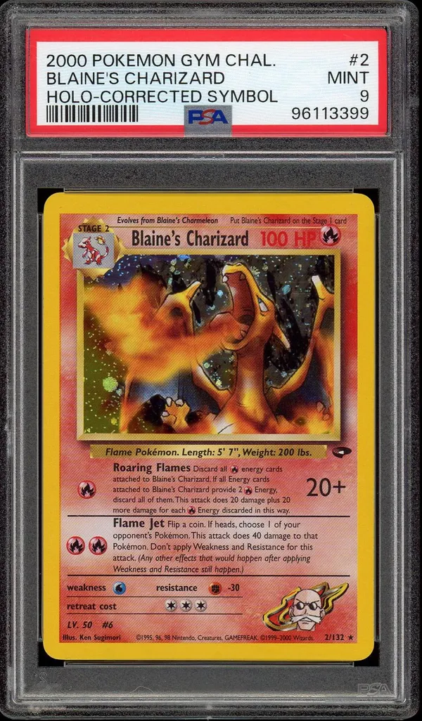 PSA 9 Blaine's Charizard Holo