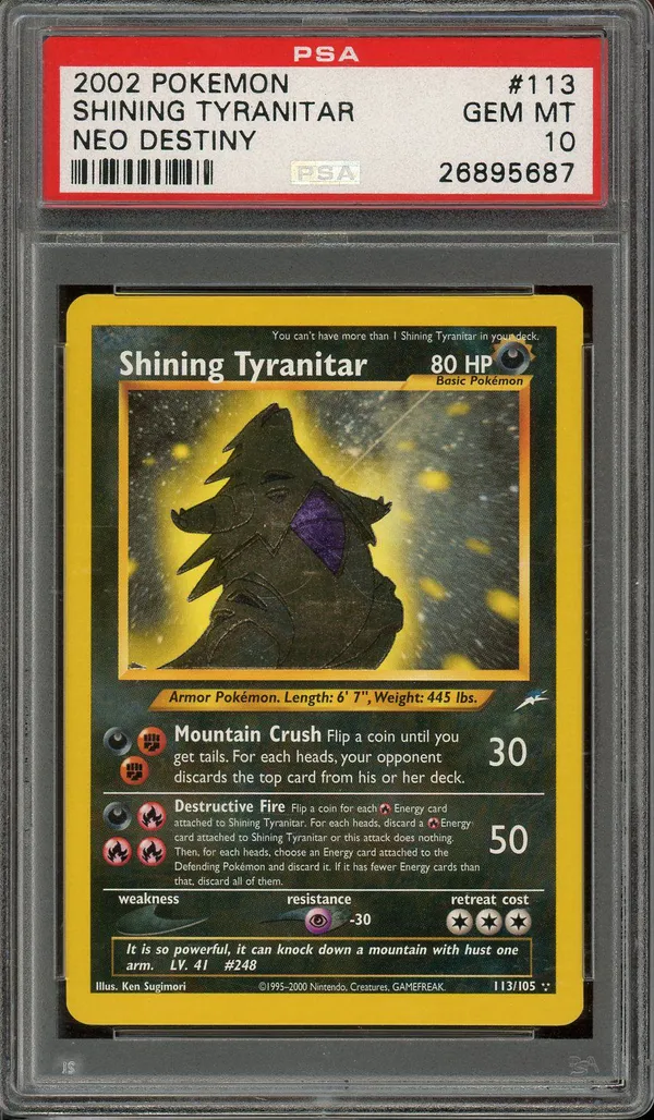 PSA 10 Shining Tyranitar