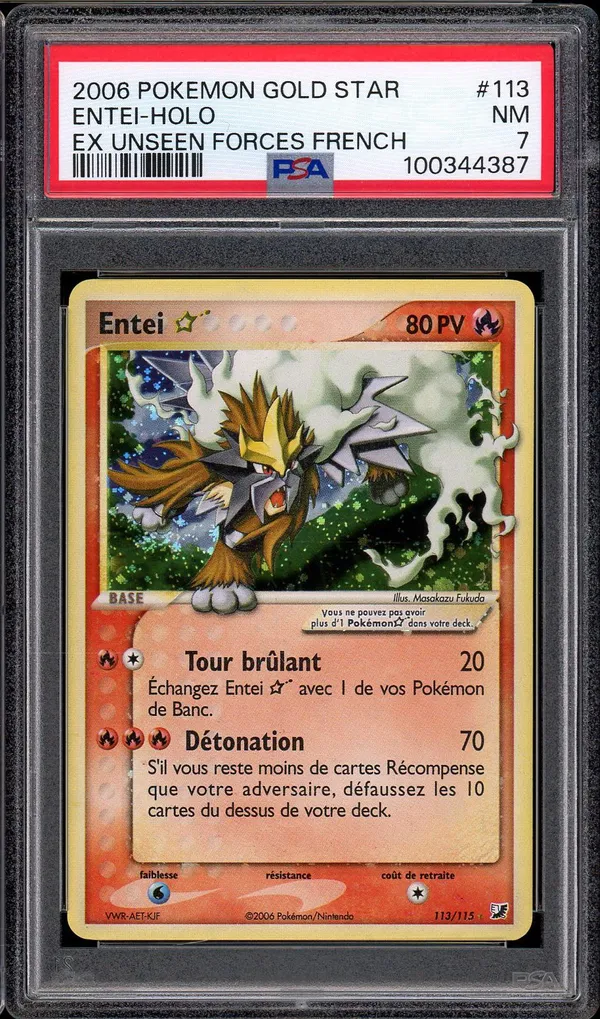 PSA 7 Entei Gold Star