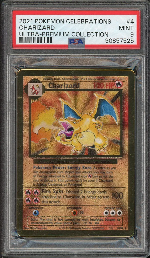 PSA 9 Charizard Holo Metal