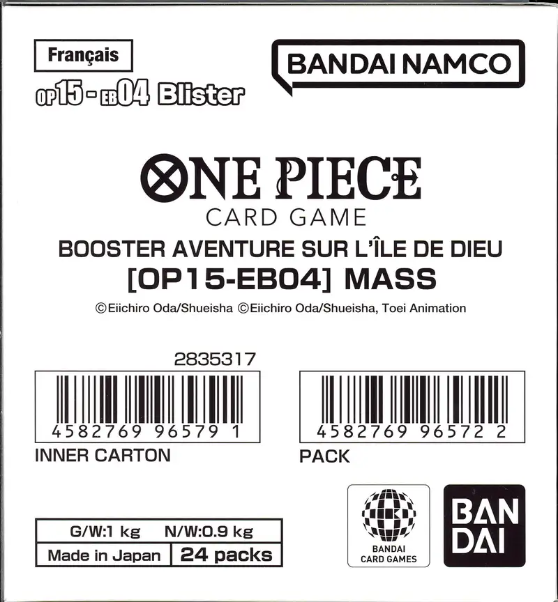 Case 24 Boosters Blisters OP15-EB04 Aventure sur l'Ile de Dieu